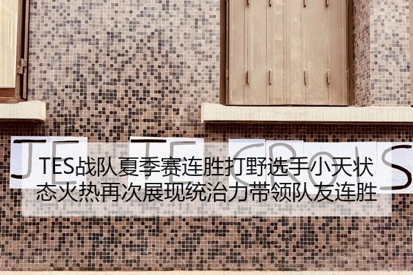 TES战队夏季赛连胜打野选手小天状态火热再次展现统治力带领队友连胜
